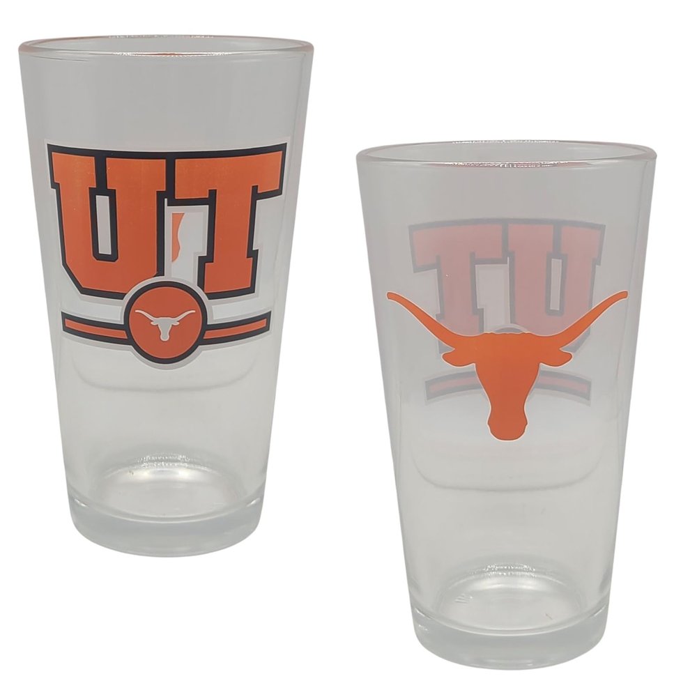 Boelter Brands Licensed NCAA Letterman 16oz Pint Glass (Texas Longhorns)