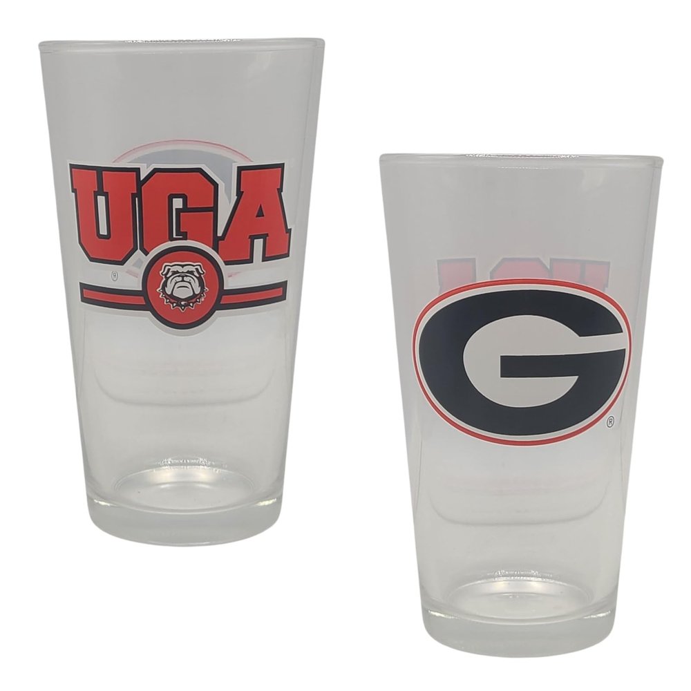 Boelter Brands Licensed NCAA Letterman 16oz Pint Glass (Georgia Bulldogs)