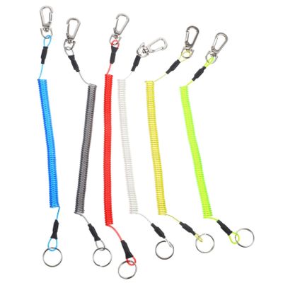 balacoo 6pcs Fishing Lanyard Tool Tether Coiled for Kayak Boat Paddles -Lost Retraction Rope Transparent