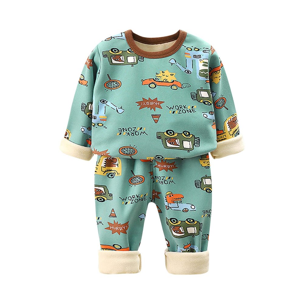 Kids Toddler Baby Girls Boys Autumn Winter Print Cotton Long Sleeve Pants Toddler Boys Clothes 4t-5t (Green, 1-2 Years)