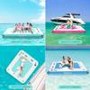 FBSPORT 8ft Inflatable Floating Dock, Inflatable Air Dock Platform Floating Island Raft with Non-Slip Surface, Inflatable Water Floating Dock Mat for Lake Pool Beach Ocean, 8x6x0.5 ft, Green view 4