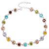 Wovanoo Crystal Choker Necklace Sparkly Rhinestone Chokers Gold Colorful Necklaces for Women Colorful Silver view 1
