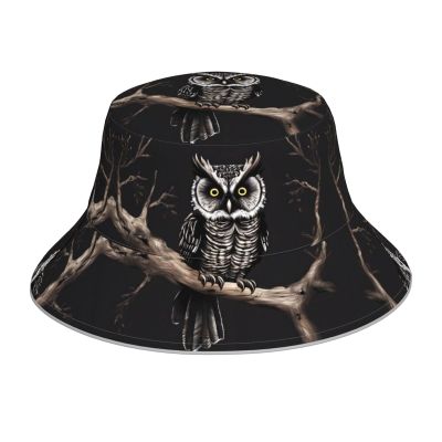WZYCWB Outdoor Travel Sun hat, Unisex Bucket hat, Travel, Camping, Fishing, Beach, Outdoor Sports Sun hat Late Night Owl Pattern Black