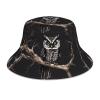 WZYCWB Outdoor Travel Sun hat, Unisex Bucket hat, Travel, Camping, Fishing, Beach, Outdoor Sports Sun hat Late Night Owl Pattern Black view 1