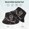 WZYCWB Outdoor Travel Sun hat, Unisex Bucket hat, Travel, Camping, Fishing, Beach, Outdoor Sports Sun hat Late Night Owl Pattern Black view 2