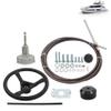 ANTUKO 16 Feet Boat Rotary Steering System Outboard Kit with 12.4 in Steering Wheel Replacement for Yachts and Fishing Boats