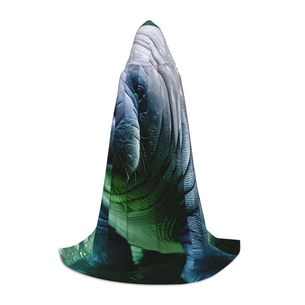 NOUZU Manatee Animals Calf Print Hooded Cape,Robe-Hooded Cap Cloak,Unisex Hooded Cloak For Halloween Cosplay Costumes