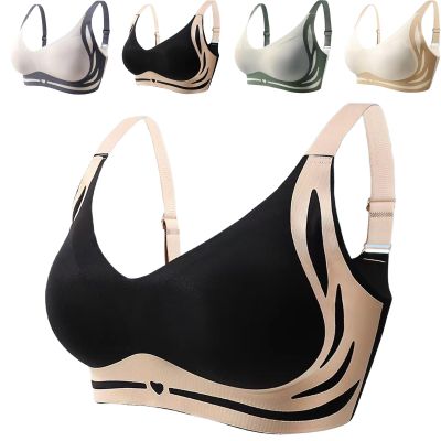 Currentlye Brassier,Currentlye Brassier Pro,Women's Seamless Bra,Lifting Anti-Sagging Wireless Push-up Bra (Black,Large)