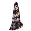 NOUZU Orchids Print Hooded Cape,Robe-Hooded Cap Cloak,Unisex Hooded Cloak For Halloween Cosplay Costumes view 2