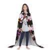 NOUZU Orchids Print Hooded Cape,Robe-Hooded Cap Cloak,Unisex Hooded Cloak For Halloween Cosplay Costumes view 4