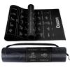 CIGOCIVI Instructional Travel Yoga Mat with 75 Asanas Poses & Exercises - Christmas Gifts for Wife and Girls, Exercise Mat for Home Workout, Includes Carrying Bag, 68"x24"x0.25" (Black) view 1