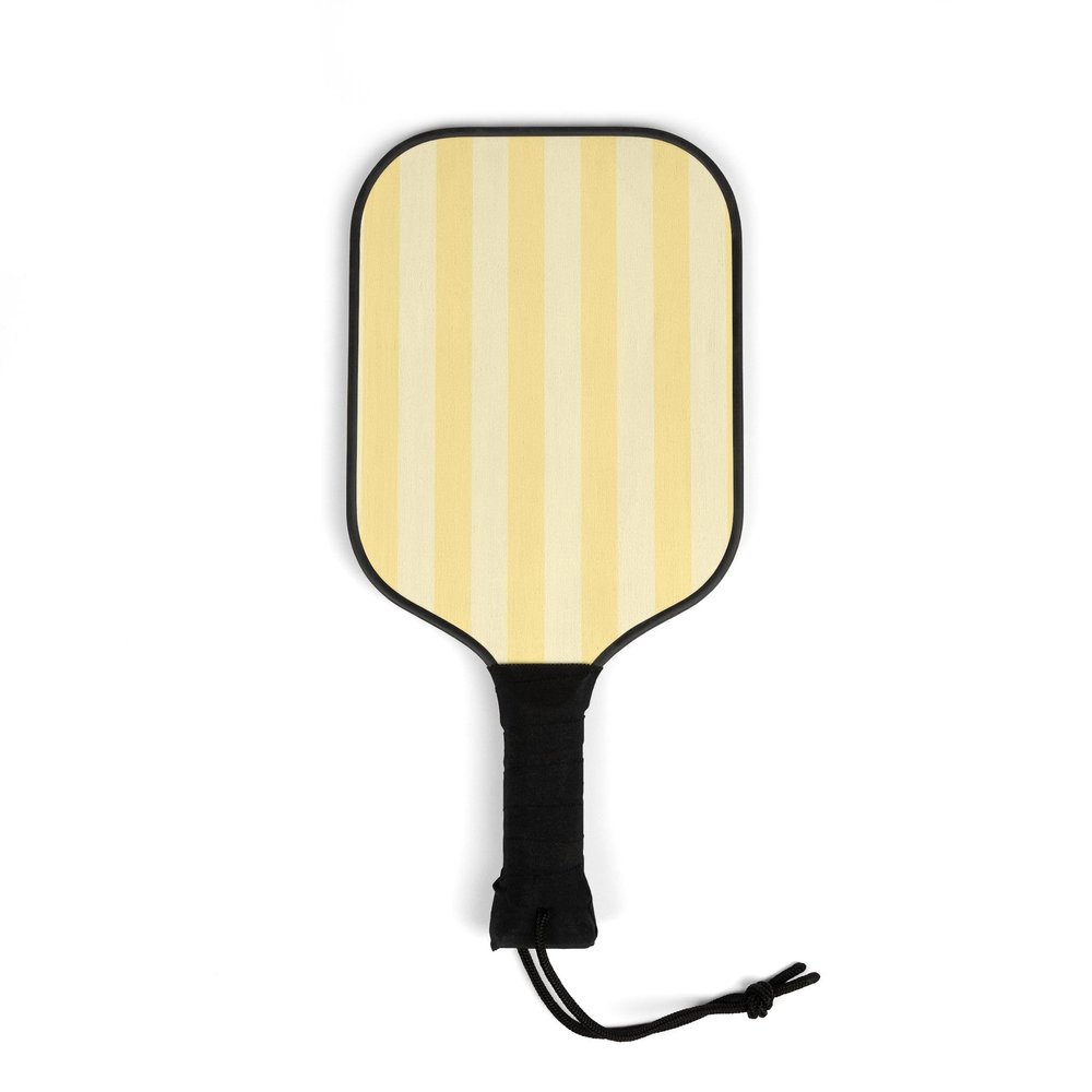 Cute Yellow Pastel Stripe Pickleball Kit