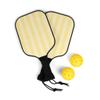 Cute Yellow Pastel Stripe Pickleball Kit view 2