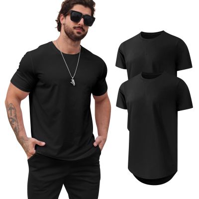 Mancozy 2 Pack Premium Men's Fitted Crew Neck Plain Essential Tees Short Sleeve T-Shirts for Men X-Large