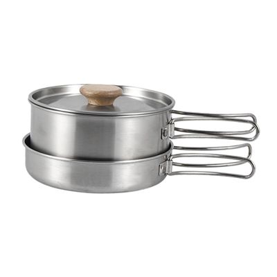 Sosoport 1set Camping Pot Folding Handle Portable Outdoor Cooking Pan for Hiking Bbq and Backpacking Easy to Clean Heat Efficient Cookware for Camping Meals