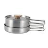 Sosoport 1set Camping Pot Folding Handle Portable Outdoor Cooking Pan for Hiking Bbq and Backpacking Easy to Clean Heat Efficient Cookware for Camping Meals view 1