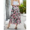 Abaadlw Maxi Skirts for Women with Pockets Long Midi Length Casual Skirt for Beach Party Holiday Pink view 2