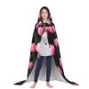 NOUZU Pink And Tulips Print Hooded Cape,Robe-Hooded Cap Cloak,Unisex Hooded Cloak For Halloween Cosplay Costumes view 4