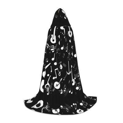 NOUZU Music Symbols Love Print Hooded Cape,Robe-Hooded Cap Cloak,Unisex Hooded Cloak For Halloween Cosplay Costumes