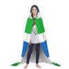 NOUZU Sierra Leone Flag Print Hooded Cape,Robe-Hooded Cap Cloak,Unisex Hooded Cloak For Halloween Cosplay Costumes view 4