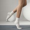 Larrok Yoga Pilates Socks 3 Pair for Woman with Non Slip Grippers,Barre Ballet Workout Athletic Crew Socks (White, US Footwear Size System, Adult, Women, Alpha, Medium, One Size) view 2