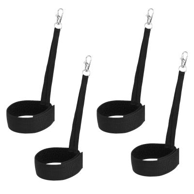 lasuroa 4pcs Nylon Ski Glove Leashes with Metal Button Safety Strap Wrist Straps Glove Carrier Sling Clips Practical Mate Gear Winter Snow Sport Skiing Accessories for Hanging Gloves (Black)