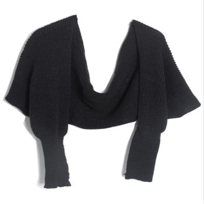Women Sweater Scarf with Sleeves Cozy Knitted Wrap Shawl Fall Autumn Winter Warm Crop Crochet Cape Blanket for Women
