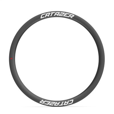 700C Bicycle Asymmetric Rim, CATAZER 40mm Depth 32mm Width Aerodynamic Design Customized Wheelset Rim Carbon Fiber Lightweight for Road Bike Ride Fast Speed