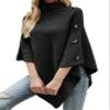 Women's Scarf Poncho Sweater with Buttons Versatile Knitted Shawl Wraps Cape Light Weight Spring Summer Fall Shawl Wrap view 1
