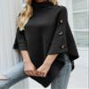 Women's Scarf Poncho Sweater with Buttons Versatile Knitted Shawl Wraps Cape Light Weight Spring Summer Fall Shawl Wrap view 2