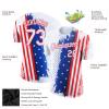 Custom Novelty American Flag Design Short T-Shirts for Men Women Youth Boys Girls, Personalized Baseball Team Jerseys with Printed Name Patches Number, White Blue Red Casual Uniforms Sports Outfits view 3