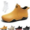 Utrum Wide Width Rain Boots, Womens Waterproof Non-slip Rain Boots for Outdoor, Trendy Short Yellow Rainies for Women Men, Anti-Slipping Fishing Garden Mud Rubber view 1