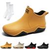 Utrum Wide Width Rain Boots, Womens Waterproof Non-slip Rain Boots for Outdoor, Trendy Short Yellow Rainies for Women Men, Anti-Slipping Fishing Garden Mud Rubber view 1