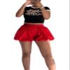 LROSEY Womens Casual Comfy Bubble Shorts Lounge Puffer Mini Shorts Cute Skirt-Like Y2k Ruffle Bloomer Puffy Mini Shorts Red view 1