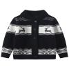 Fdqin Kids Boys Girls Christmas Cardigans Ugly Xmas Sweaters Shawl Collar Knitted Cardigan Sweater Navy Blue 5-6Years view 1