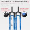 ZECHAO 27.5/29in Mountain Bike Suspension Forks, 120mm Travel 220 * 28.6mm Straight 32mm Inner Tube Rebound Adjust Compatibility 2.5-inch Tire(Blue- Remote Lock,29inch) view 3