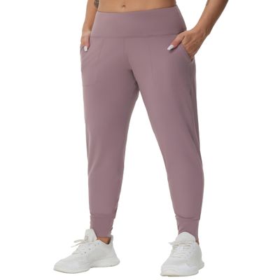 Dragon Fit Joggers for Women with Pockets,High Waist Workout Yoga Tapered Sweatpants Women's Lounge Pants Brown Purple