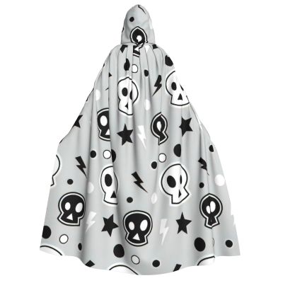 nanger Skull And Stars Unisex Adult Hooded Cloak, Halloween Cosplay Costume Witch Hood Robe Vampire Party Costume