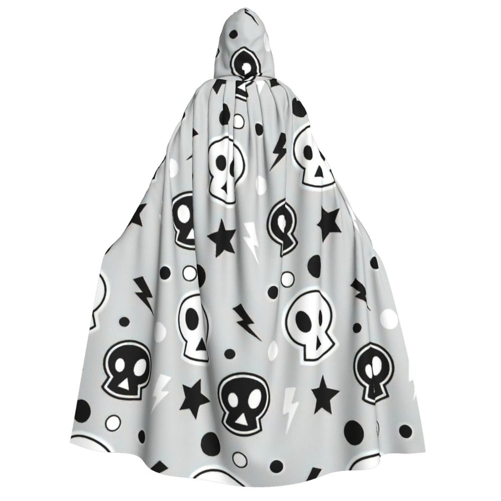 nanger Skull And Stars Unisex Adult Hooded Cloak, Halloween Cosplay Costume Witch Hood Robe Vampire Party Costume