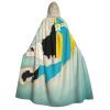 nanger Bahamas Position Flag Map Unisex Adult Hooded Cloak, Halloween Cosplay Costume Witch Hood Robe Vampire Party Costume view 1