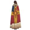 nanger New Mexico Simple Flag Map Unisex Adult Hooded Cloak, Halloween Cosplay Costume Witch Hood Robe Vampire Party Costume view 4
