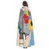 nanger South Sudan Composition Map Unisex Adult Hooded Cloak, Halloween Cosplay Costume Witch Hood Robe Vampire Party Costume view 4