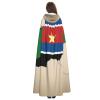 nanger South Sudan Flag Map With Yellow Star Unisex Adult Hooded Cloak, Halloween Cosplay Costume Witch Hood Robe Vampire Party Costume view 4