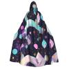 Glittery Pretty Pattern Unisex Adult Hooded Cloak, Halloween Cosplay Costume Witch Hood Robe Vampire Party Costume view 1