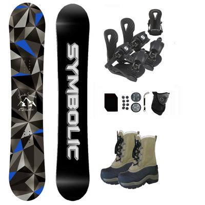 Symbolic Arctic Kids 2025 Snowboard & Bindings & Choice Boots Complete Package Set (Kid 1 Snow Boot Tan+Binding, 90cm Arctic Rocker)