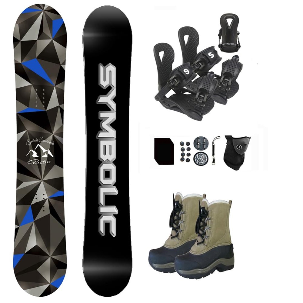 Symbolic Arctic Kids 2025 Snowboard & Bindings & Choice Boots Complete Package Set (Kid 1 Snow Boot Tan+Binding, 90cm Arctic Rocker)