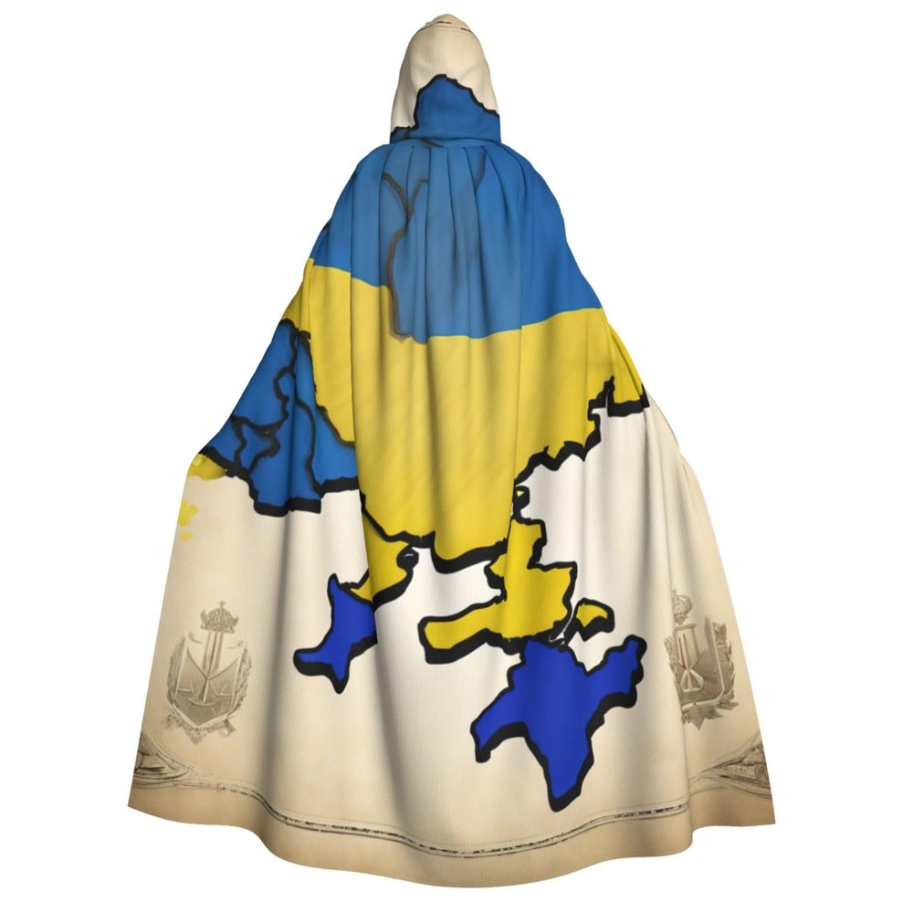 nanger Ukraine Topographic Map Unisex Adult Hooded Cloak, Halloween Cosplay Costume Witch Hood Robe Vampire Party Costume