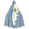 nanger Uruguay Flag Map02 Unisex Adult Hooded Cloak, Halloween Cosplay Costume Witch Hood Robe Vampire Party Costume view 1