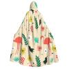Tropical Pattern Unisex Adult Hooded Cloak, Halloween Cosplay Costume Witch Hood Robe Vampire Party Costume view 1