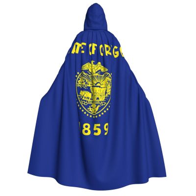 nanger Oregon State Flag Unisex Adult Hooded Cloak, Halloween Cosplay Costume Witch Hood Robe Vampire Party Costume